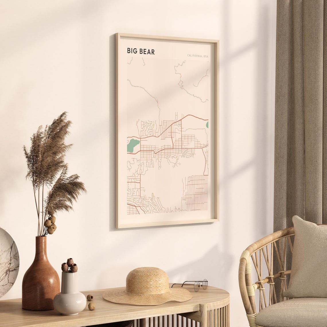 Big Bear California Minimalist Line Map Poster for Modern Decor - Image 3
