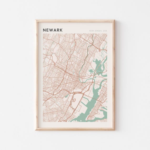 Newark Map Poster Newark Print Newark Poster Newark Wall Art New Jersey Travel Gift Minimalist Wall Art
