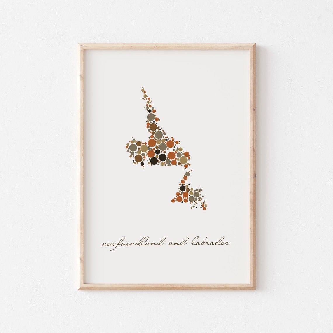 Newfoundland Labrador Canada Dot Art Map Script Art Decor Poster - Image 2
