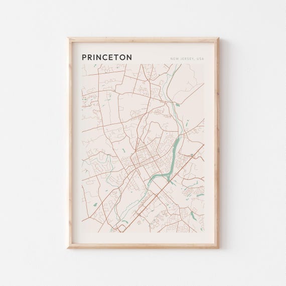 Princeton Map Poster Princeton Print Princeton Poster Princeton Wall Art New Jersey Travel Gift Minimalist Wall Art