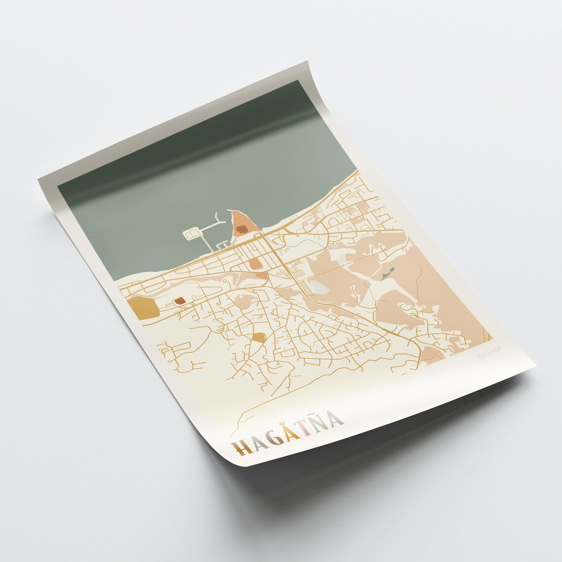 Hagatna Guam Minimalist City Street Map Travel Art Decor Poster - Image 2
