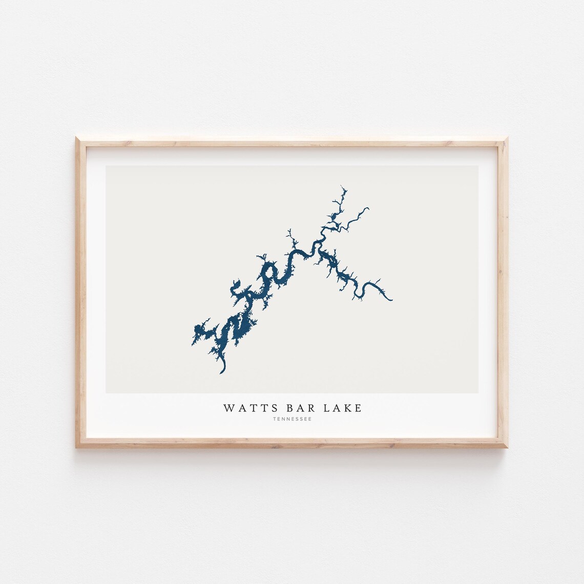 Watts Bar Lake Print Poster Art Wall Map Tennessee