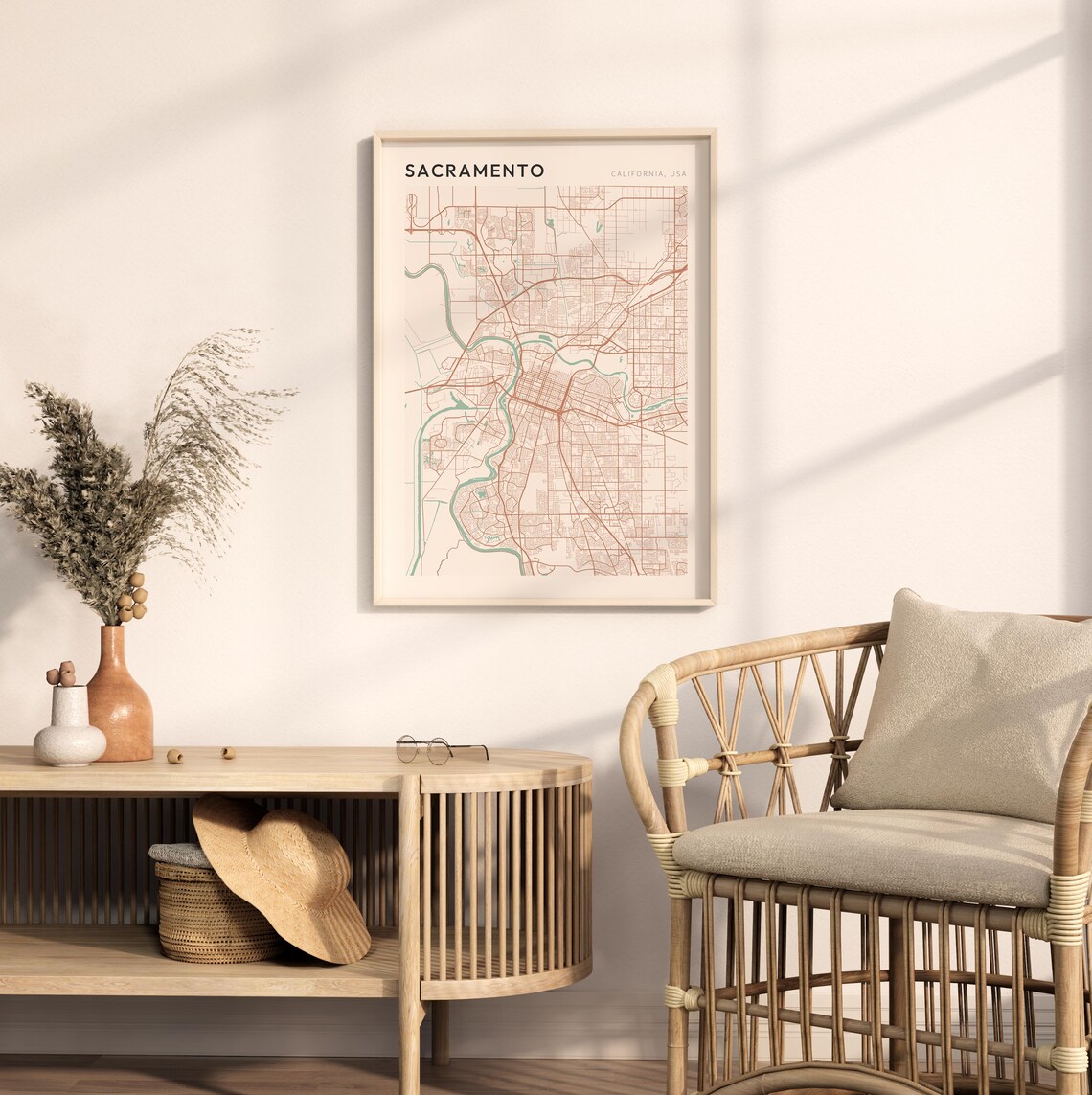 Sacramento Map Poster, California Travel Art Print - Image 2
