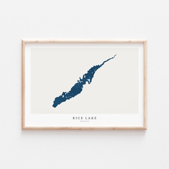 Rice Lake Print Poster Art Wall Map House Gift Ontario