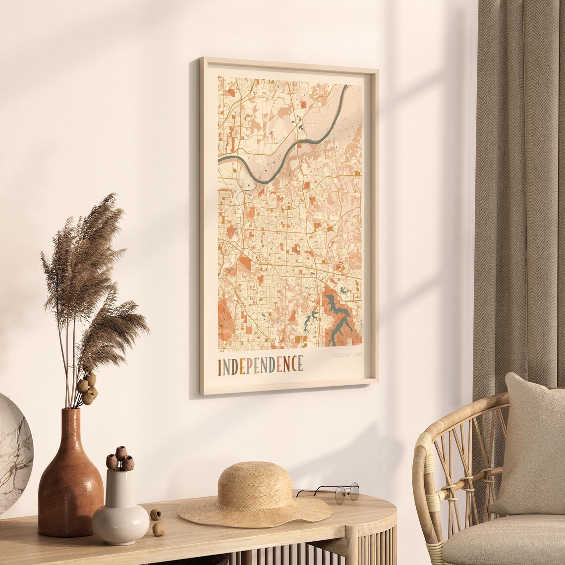 Independence Missouri Street Map Poster with Colorful Multicolor Typography - Image 3