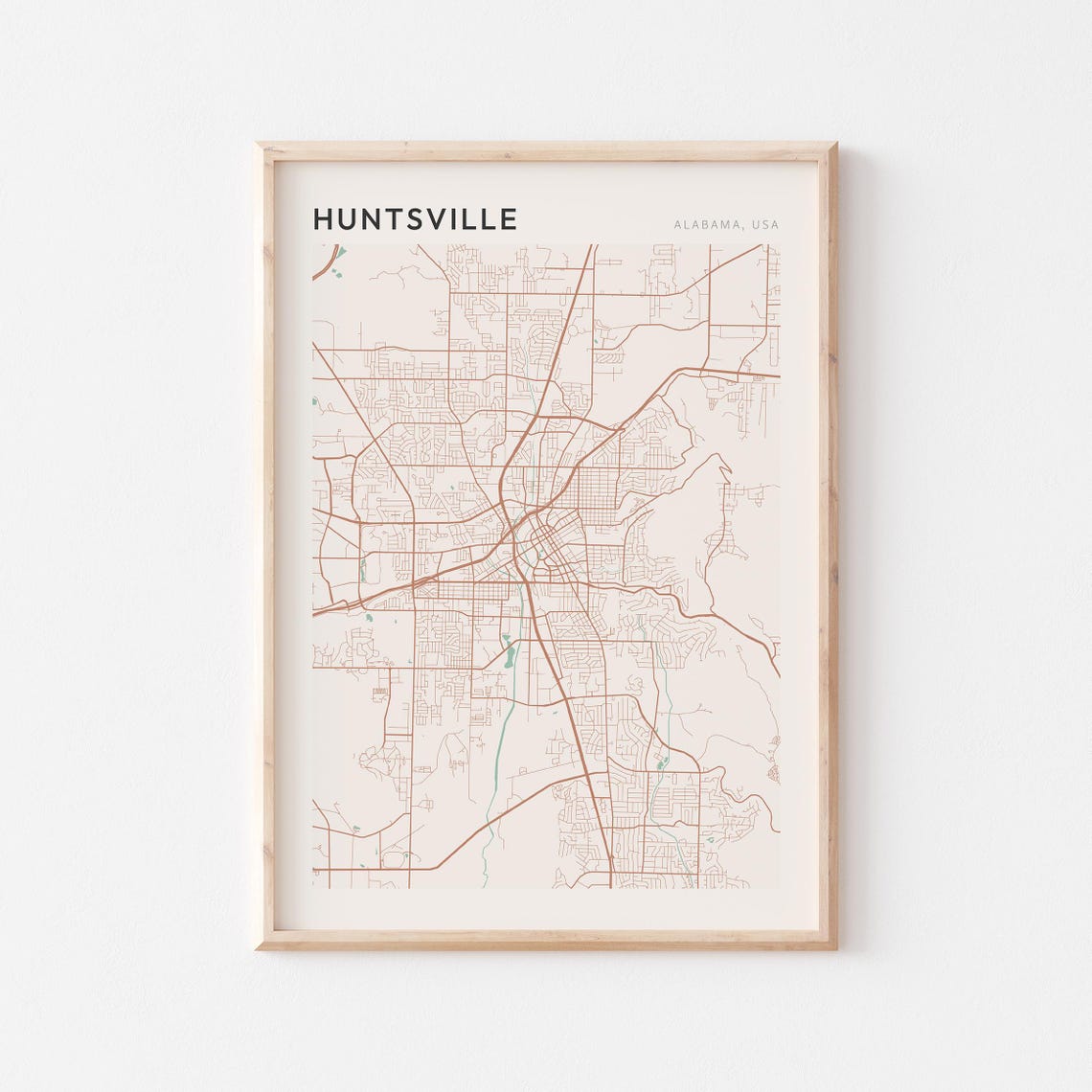Huntsville Map Poster Huntsville Print Huntsville Poster Huntsville Wall Art Alabama Travel Gift Farmhouse Wall Decor