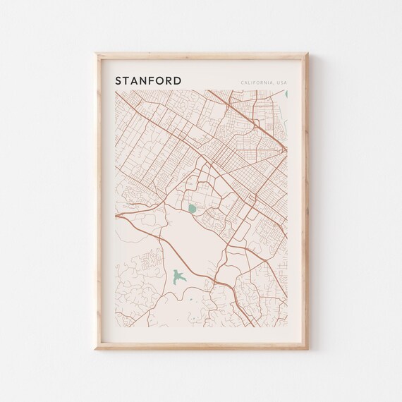 Stanford California Minimalist City Street Map Wall Decor Poster