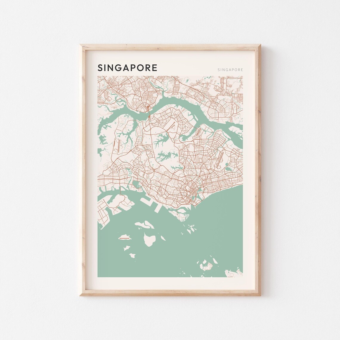 Singapore Map Poster Singapore Wall Art Singapore City Map Singapore Map Print Singapore Travel Decor Singapore Farmhouse Wall Art