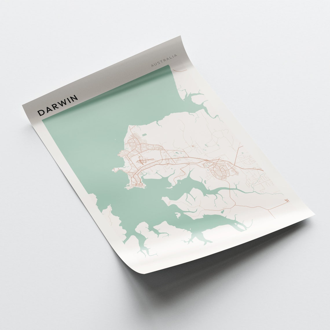 Darwin Northern Territory Australia Modern Minimalist Map Poster - Image 2