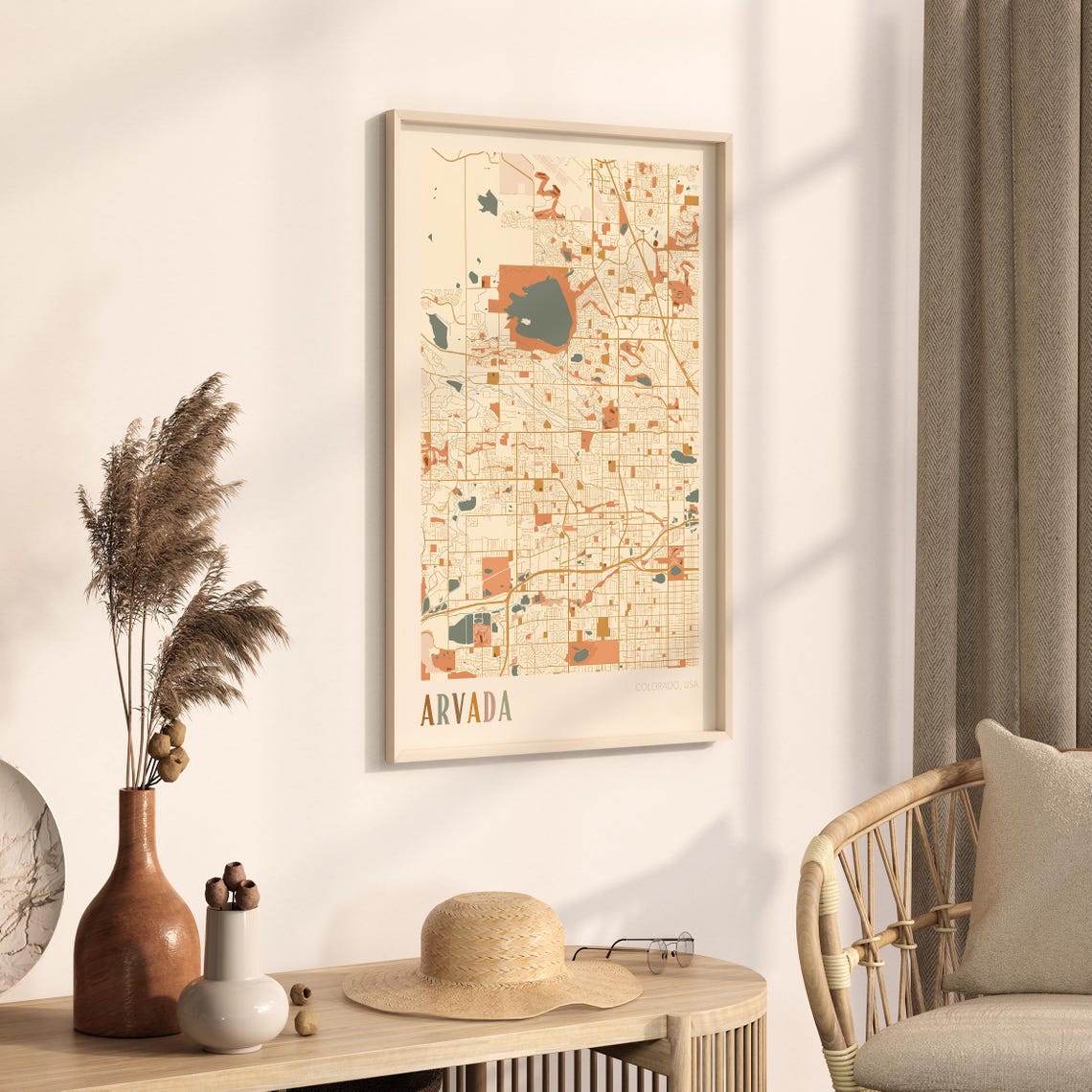 Arvada Colorado Modern Block Style City Map Wall Decor Poster - Image 3
