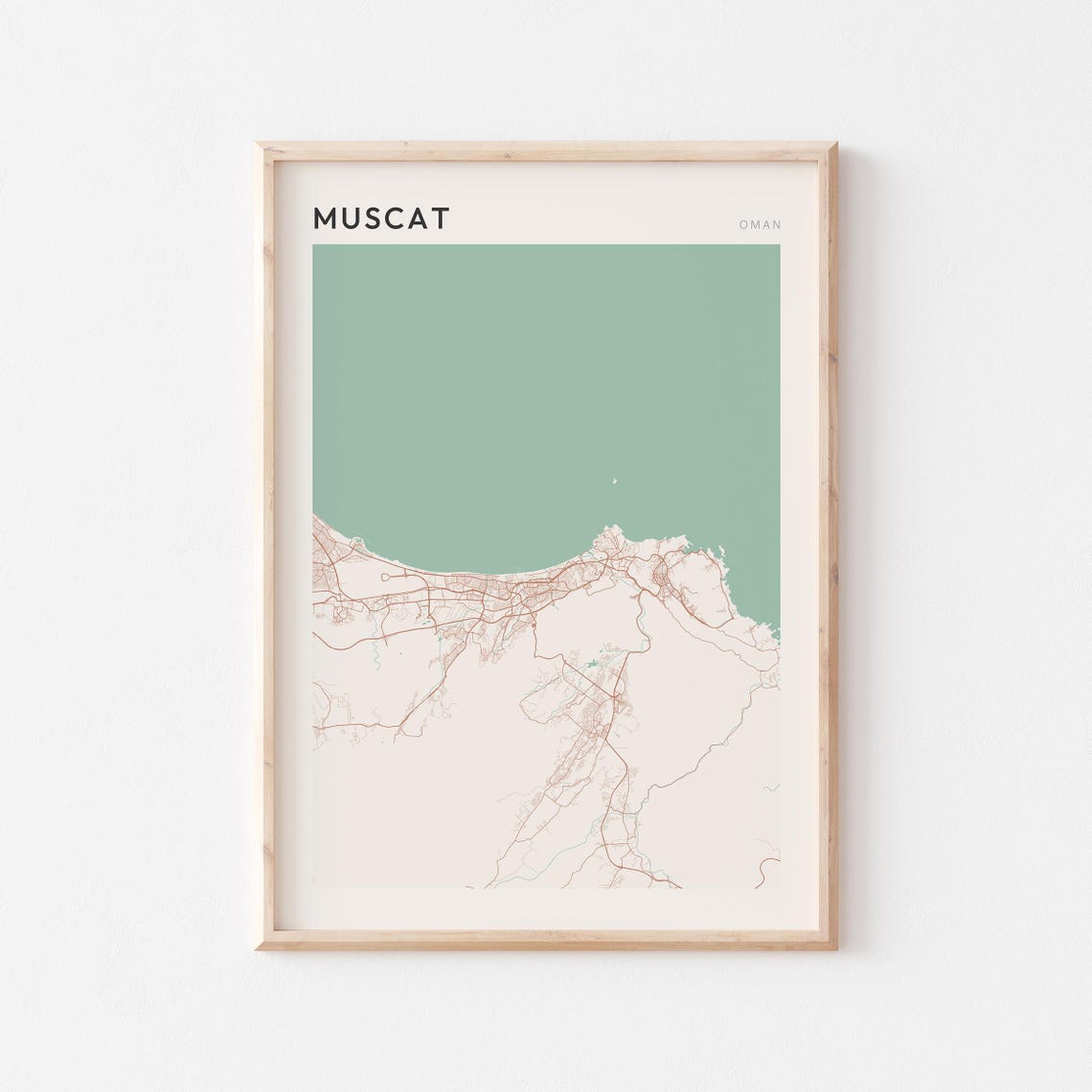 Muscat Oman Minimalist City Map Poster Modern Wall Decor Art