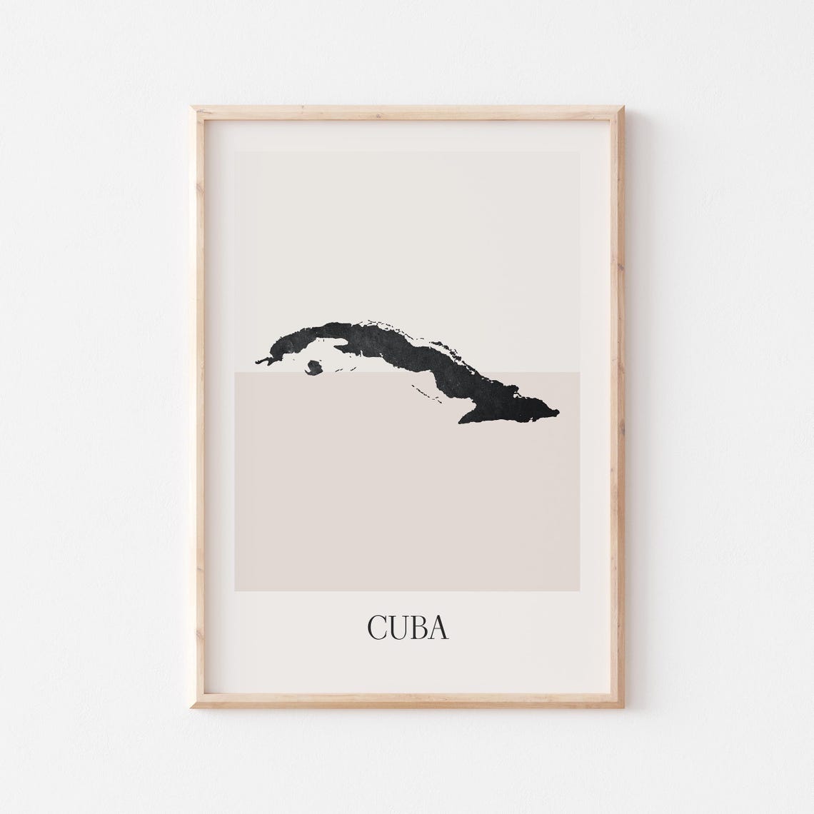 Cuba Country Map Silhouette Minimalist Black Art Poster for Home