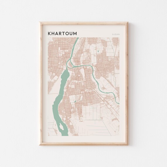 Khartoum Map Poster Print Wall Art Sudan Africa Travel Gift Minimalist