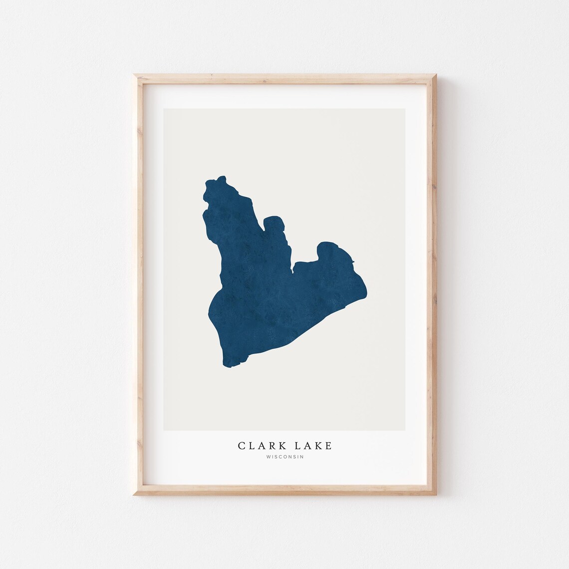 Clark Lake Print Poster Art Wall Map House Gift Wisconsin
