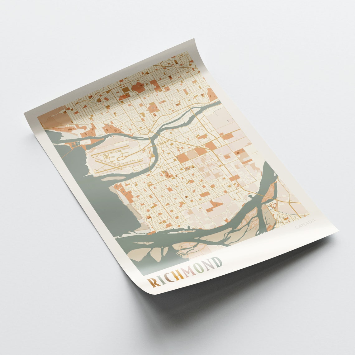 Richmond Canada Boho Colorful Street Map City Art Poster Home Decor - Image 2