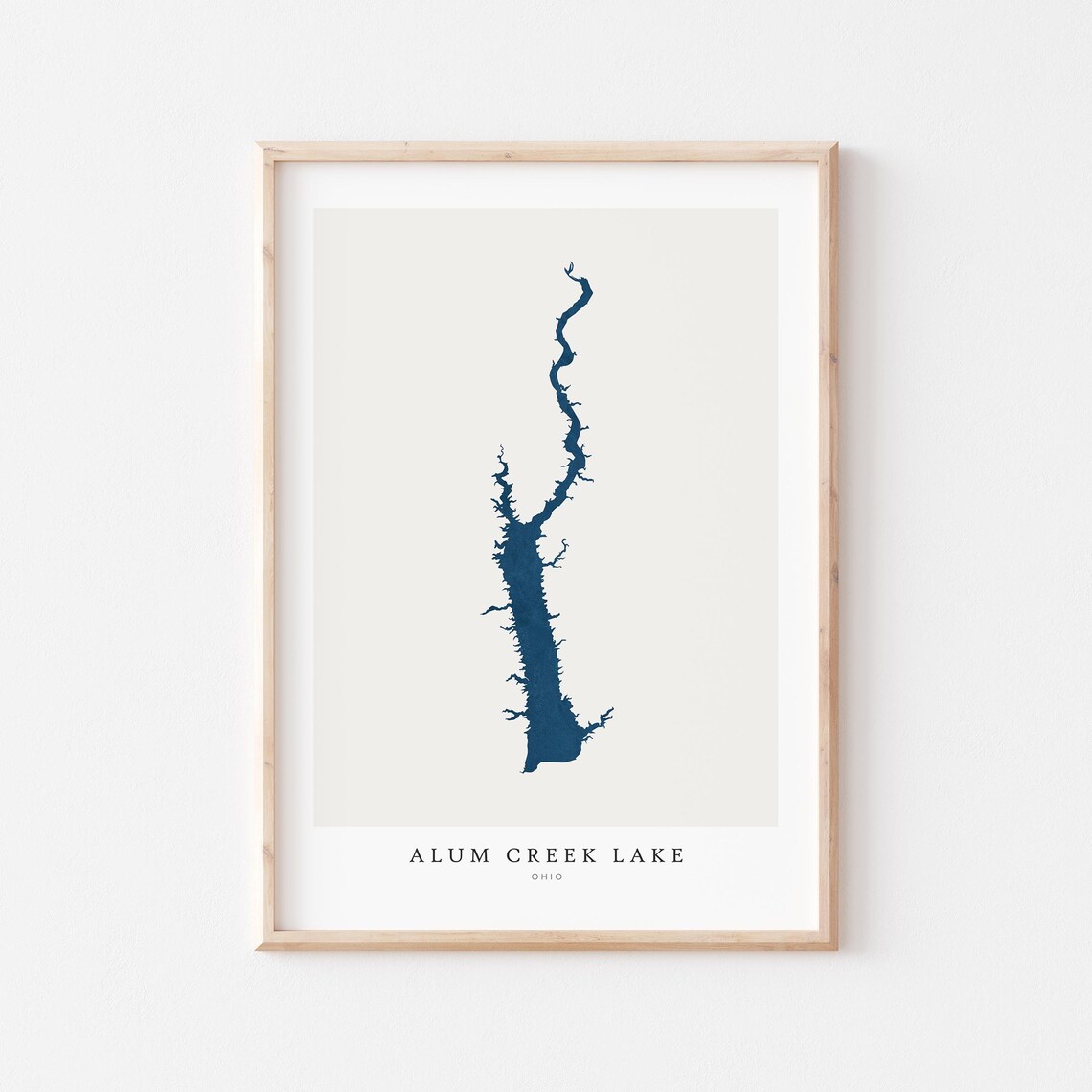 Alum Creek Lake Print Poster Art Wall Map House Gift Ohio