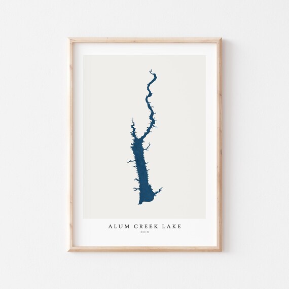 Alum Creek Lake Print Poster Art Wall Map House Gift Ohio