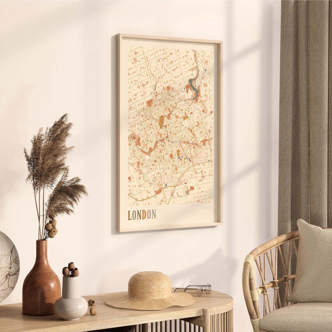 London Ontario Map Poster London Wall Art London City Map London Art Print London Poster London Ontario Canada Boho Wall Art - Image 3