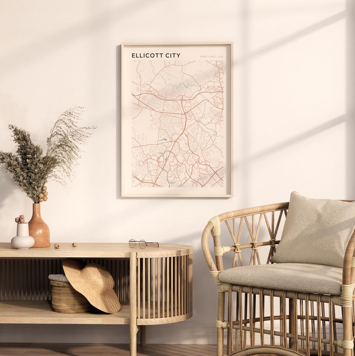 Ellicott City Map Poster Ellicott City Print Ellicott City Poster Ellicott City Wall Art Maryland Travel Gift Minimalist Art - Image 2