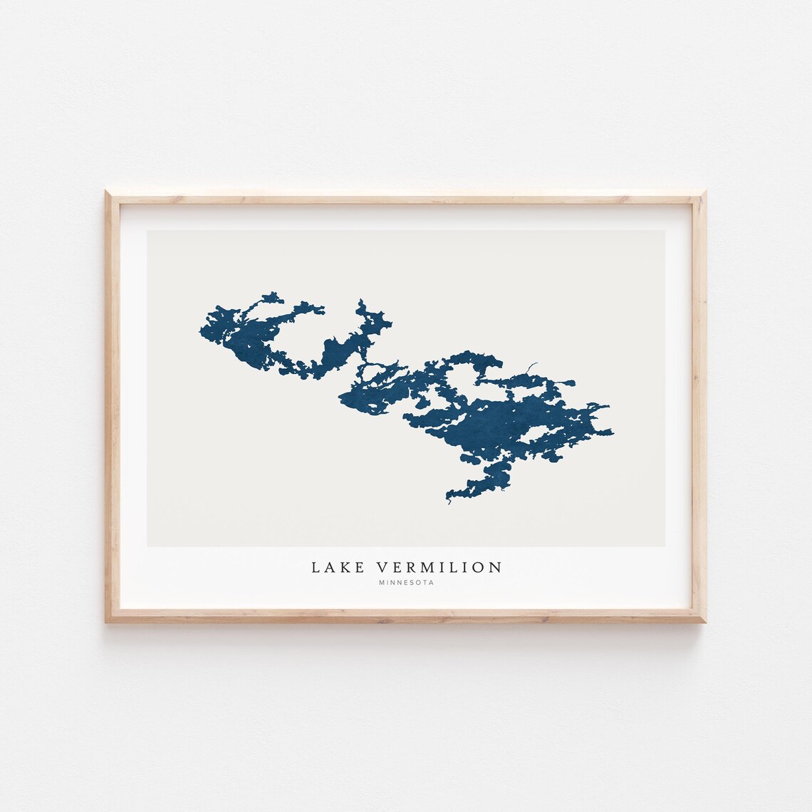 Lake Vermilion Print Poster Art Wall Map Minnesota