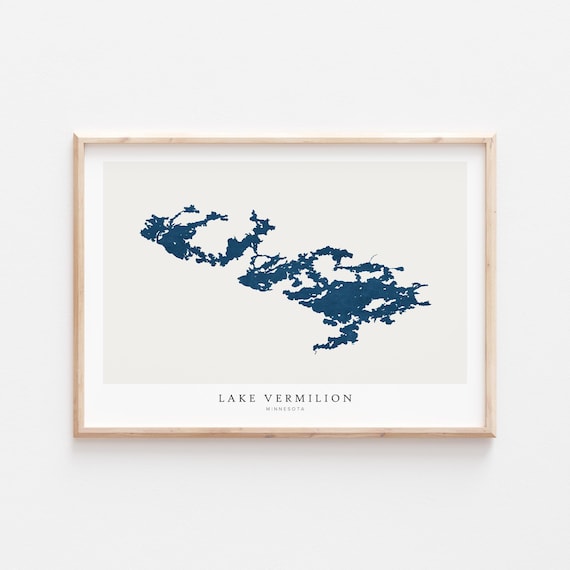 Lake Vermilion Print Poster Art Wall Map Minnesota