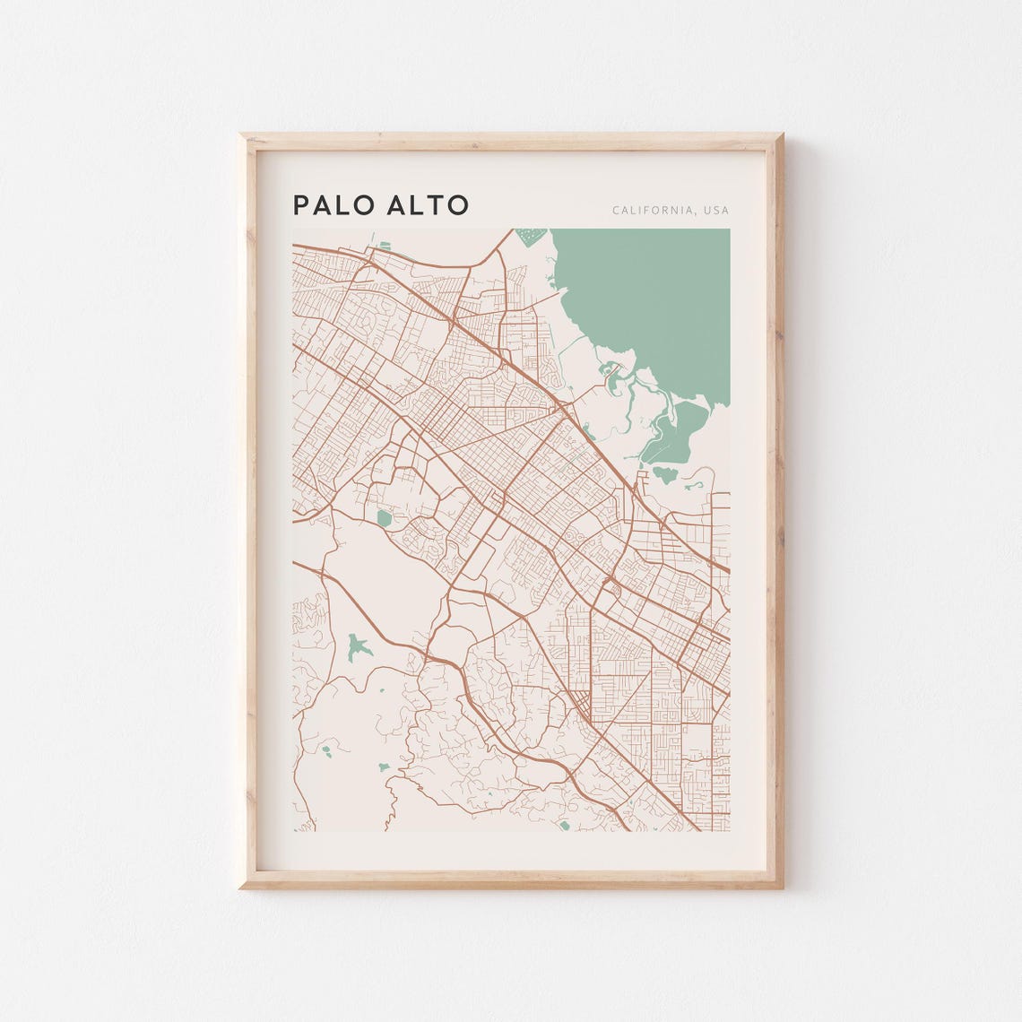 Palo Alto Map Poster Palo Alto Print Palo Alto Poster Palo Alto Wall Art California Travel Gift Farmhouse Wall Decor Gift For A Girl