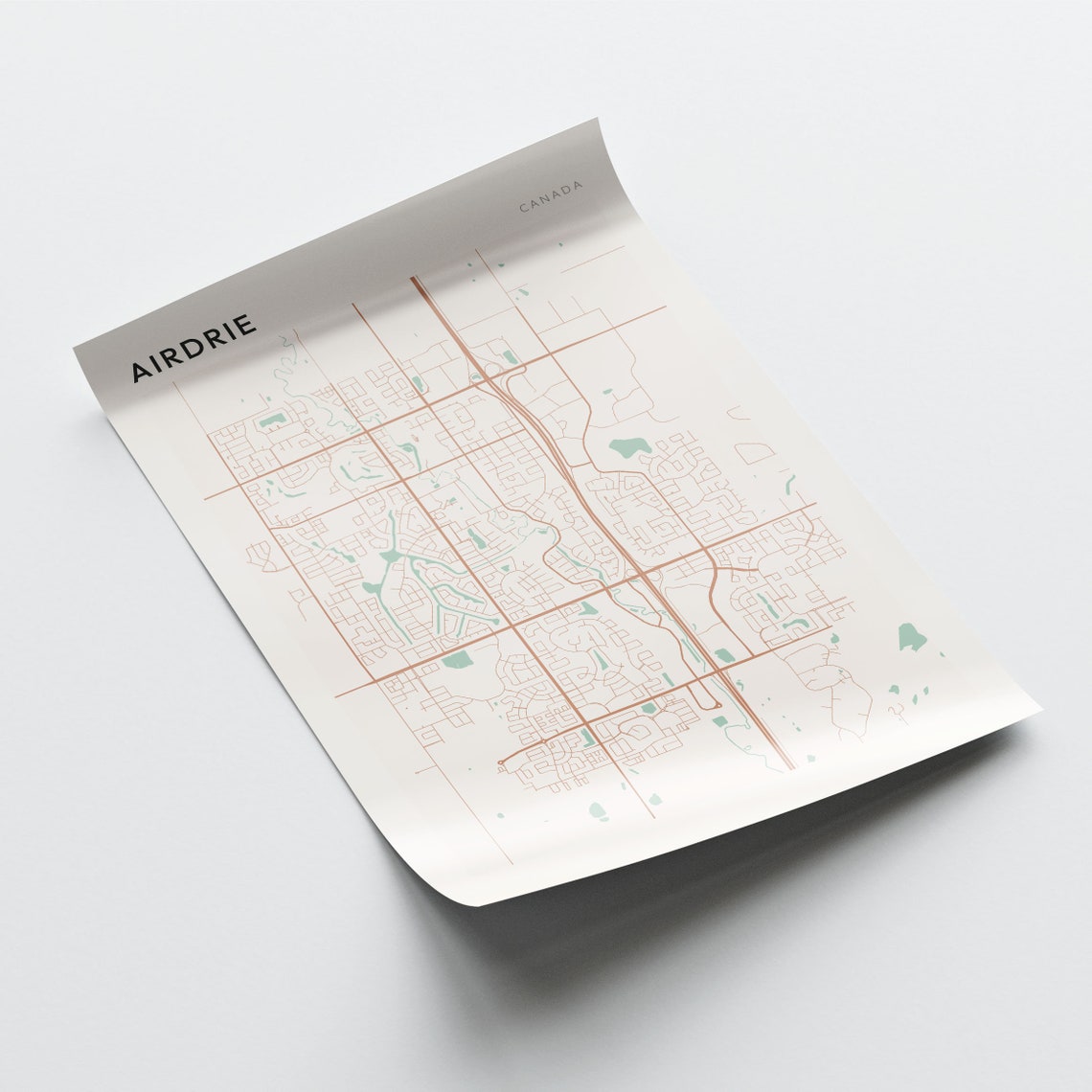 Airdrie Canada Minimalist City Street Map Art Poster Home Decor - Image 2