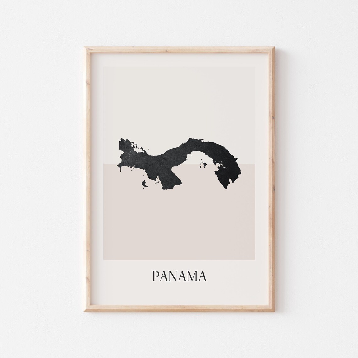 Panama Country Black Ink Map Silhouette Minimalist Art Poster