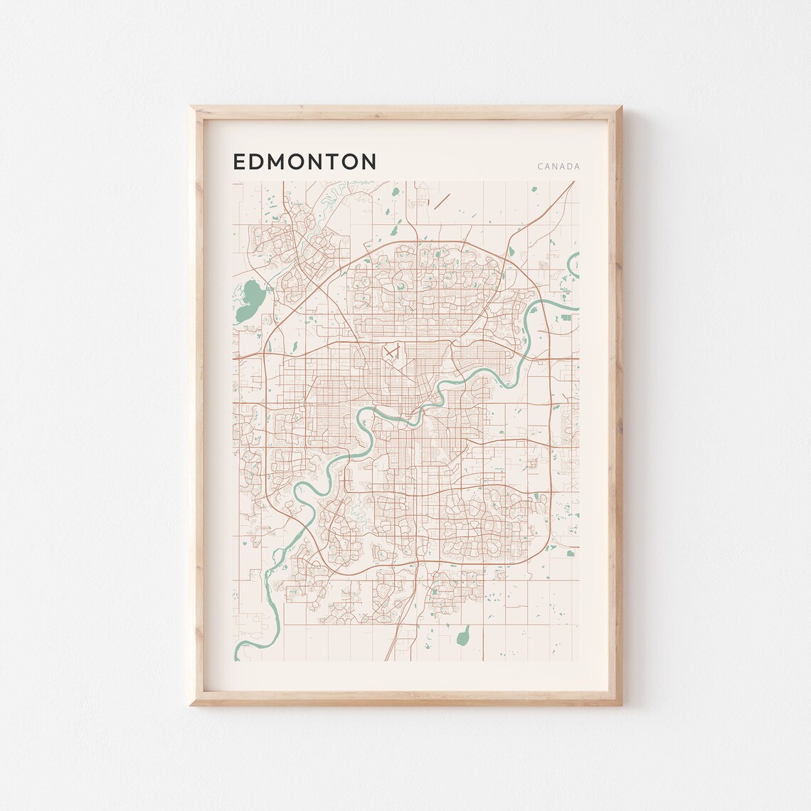 Edmonton Canada Minimalist Street Map City Art Poster Home Decor