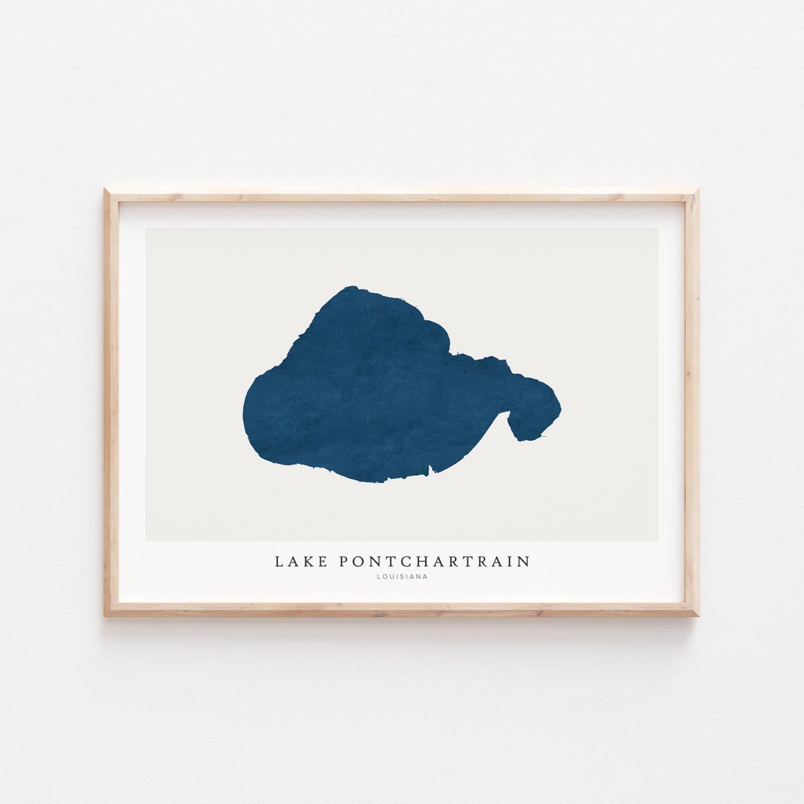 Lake Pontchartrain Louisiana Navy Lake Silhouette Map Poster