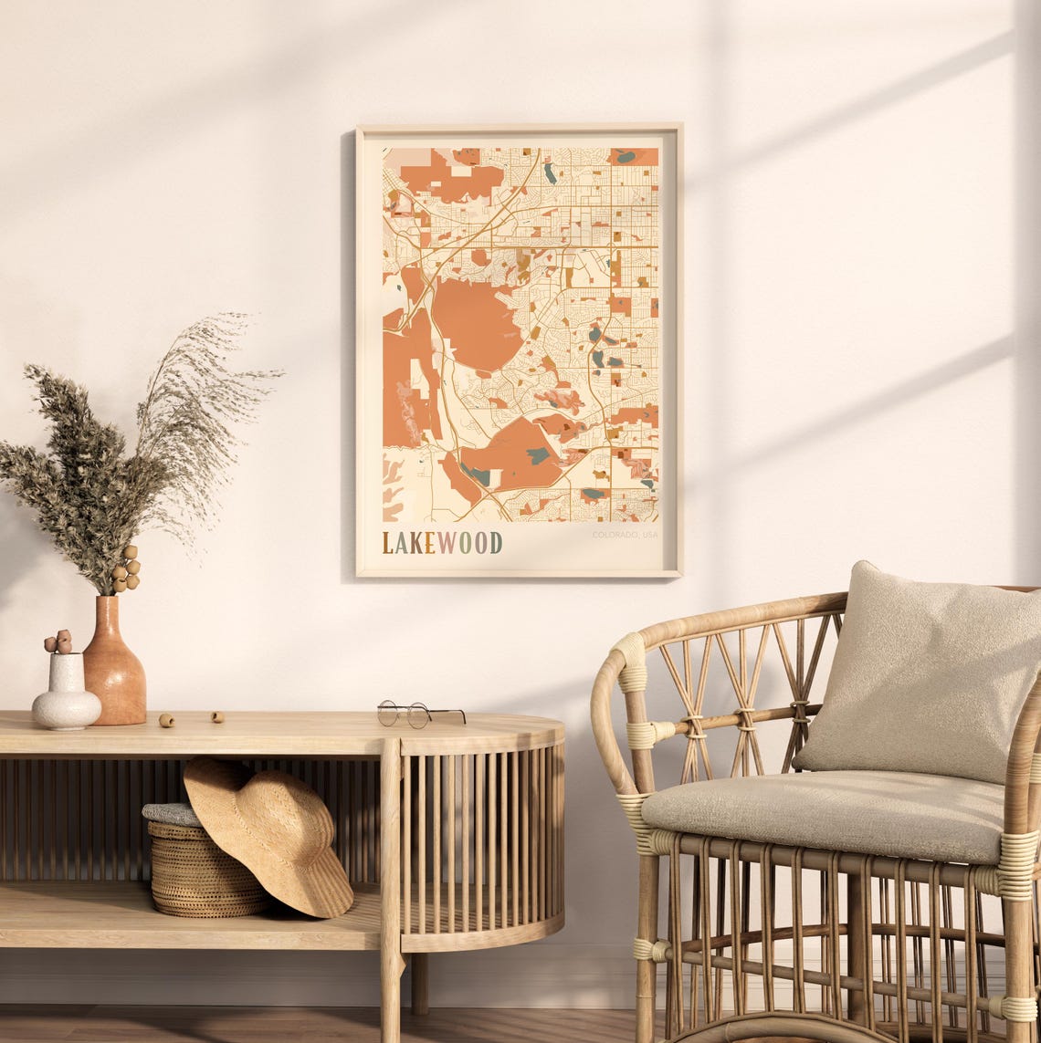 Lakewood Map Poster Lakewood Print Lakewood Poster Lakewood Wall Art Colorado Travel Gift Boho Print - Image 2