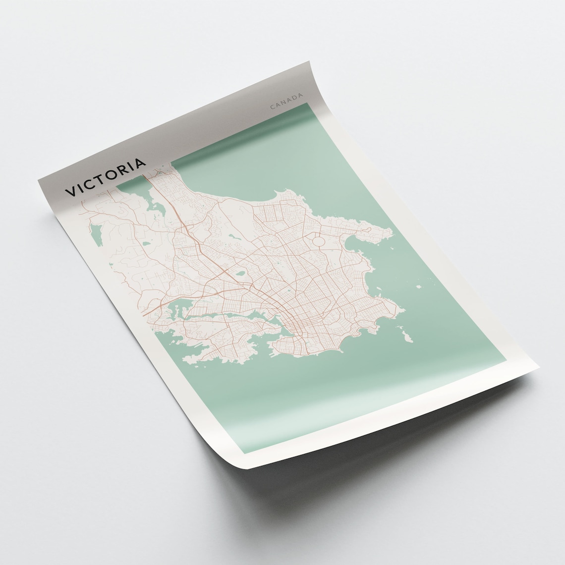 Victoria Map Travel Poster, British Columbia - Image 2