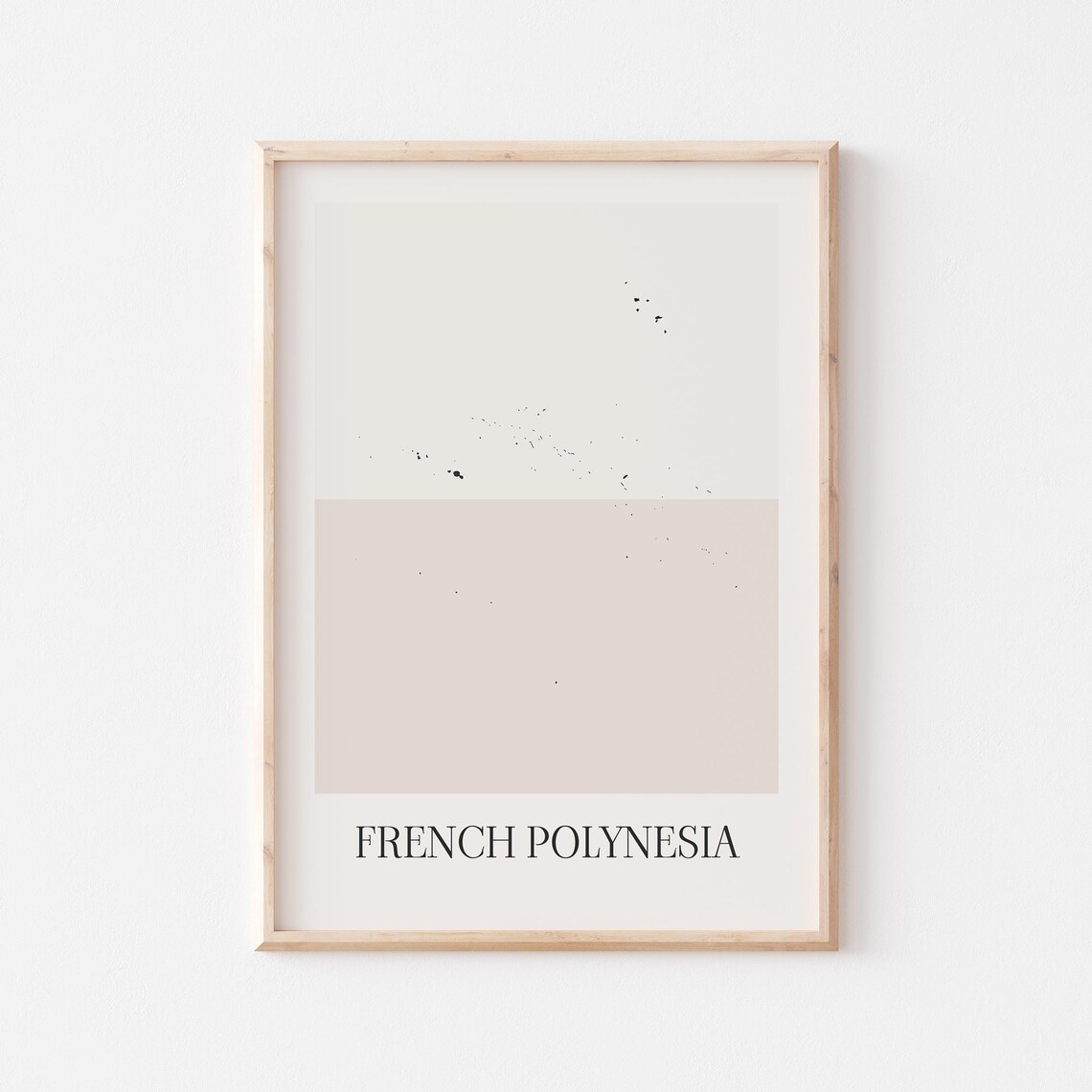 French Polynesia Map Poster Print Minimalist Boho Wall Art Decor For Home