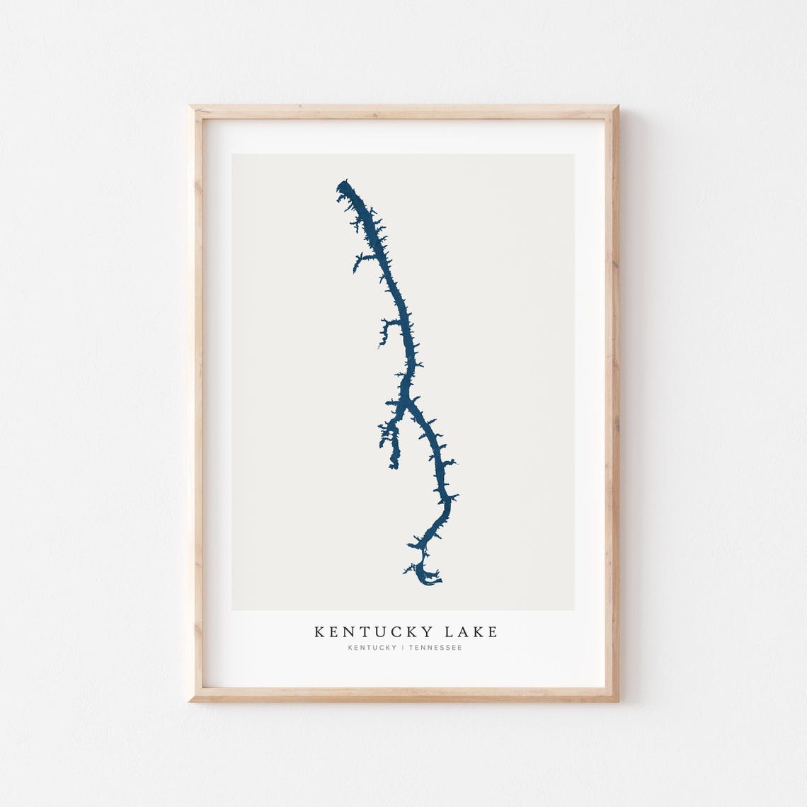Kentucky Lake Map Art Print Minimalist Kentucky Tennessee Decor