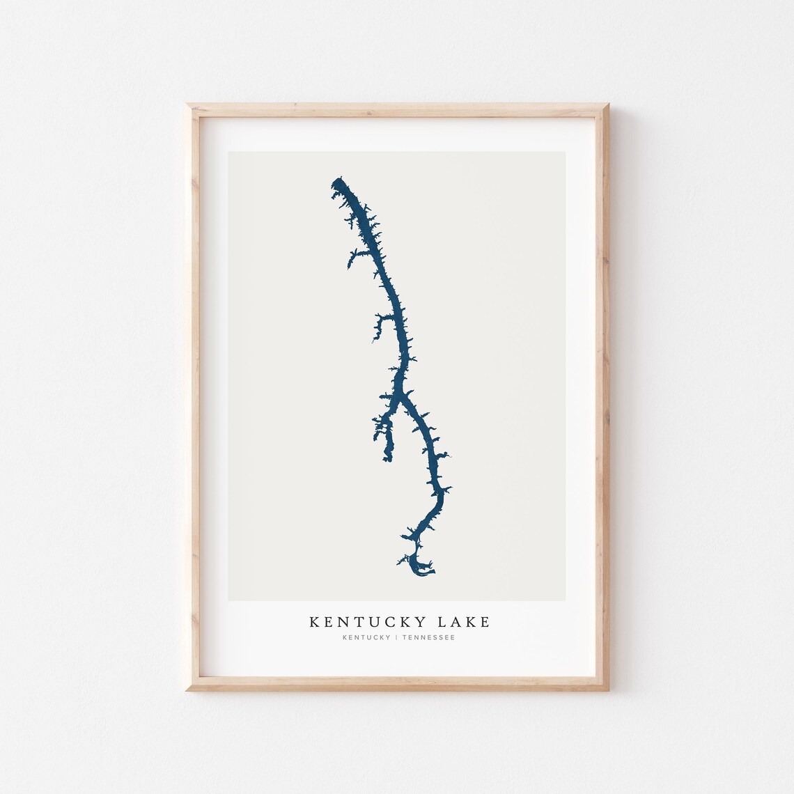 Kentucky Lake Print Poster Art Wall Map Tennessee