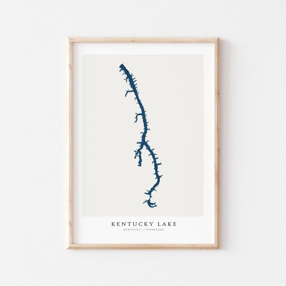 Kentucky Lake Print Poster Art Wall Map Tennessee