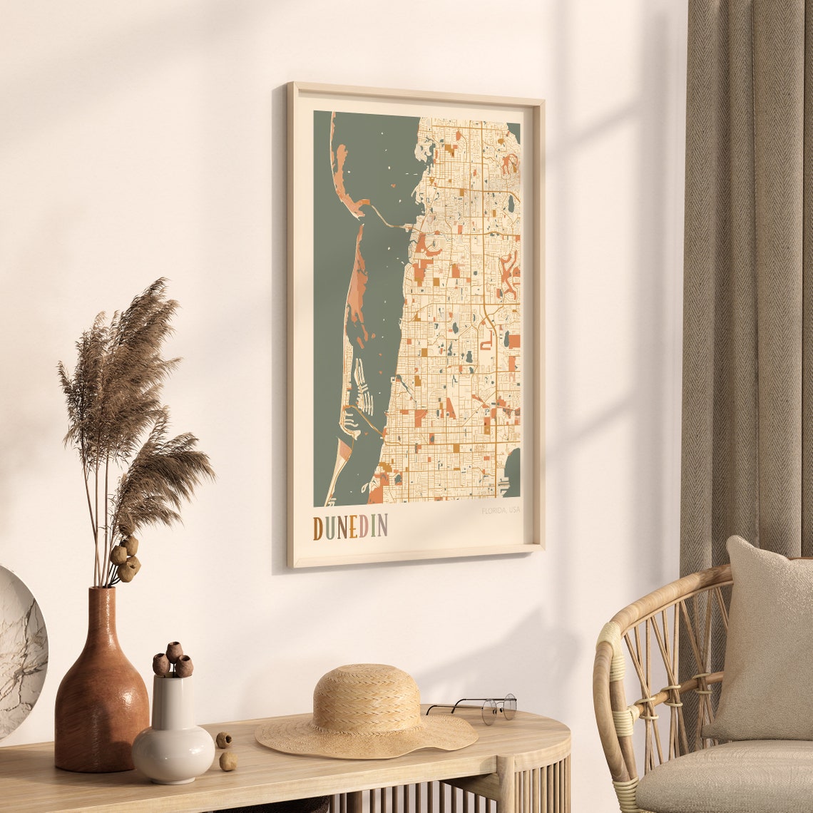 Dunedin Florida Boho City Map Art Poster for Travel Lovers Gift - Image 3