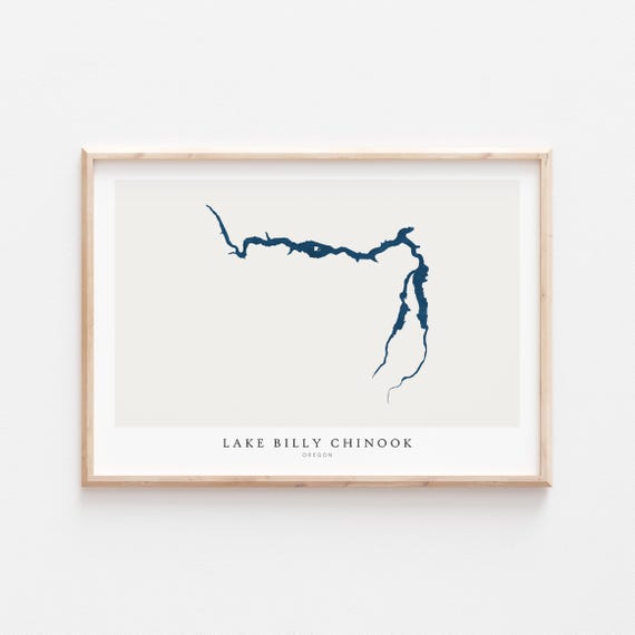 Lake Billy Chinook Map Poster Print, Oregon