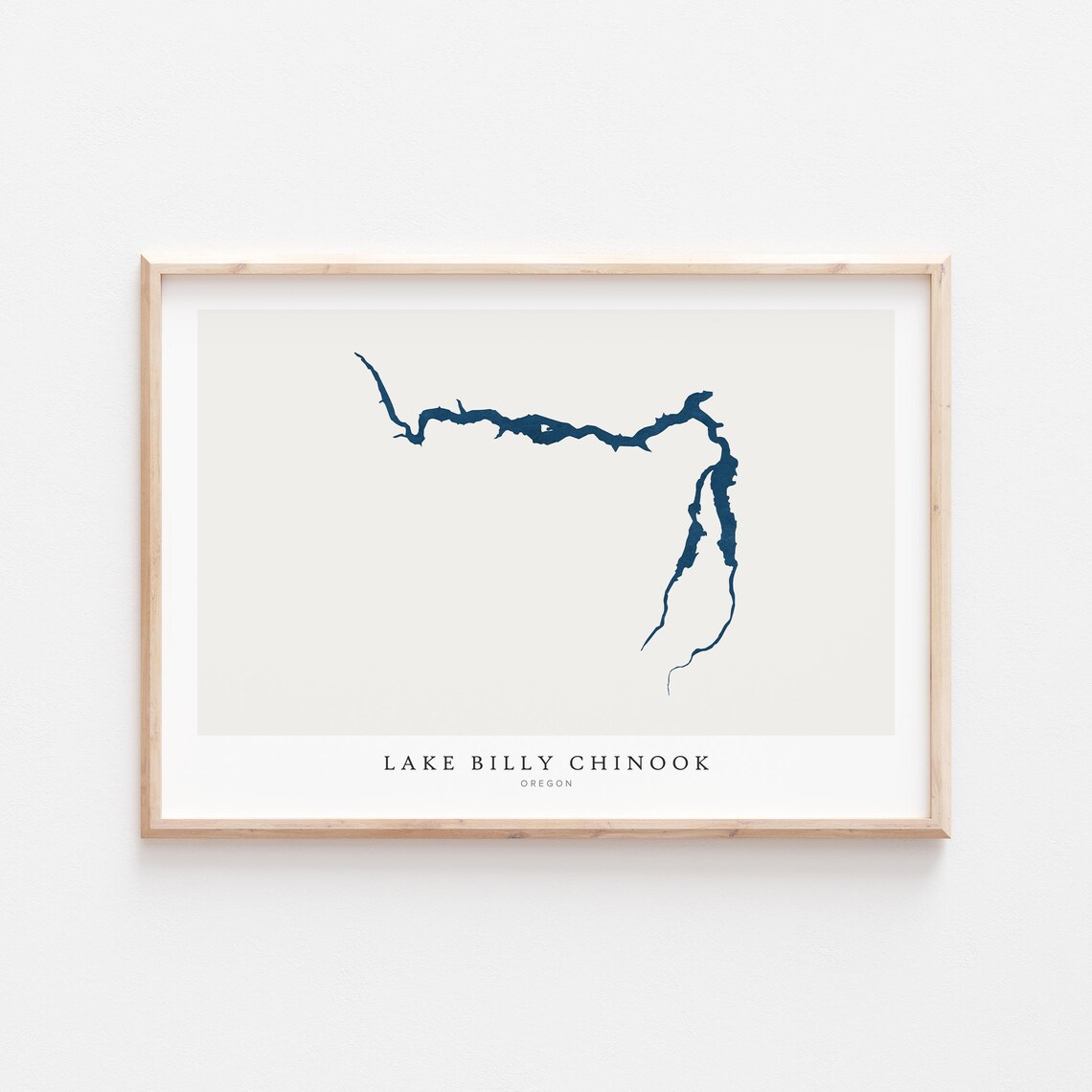 Lake Billy Chinook Map Poster Print, Oregon