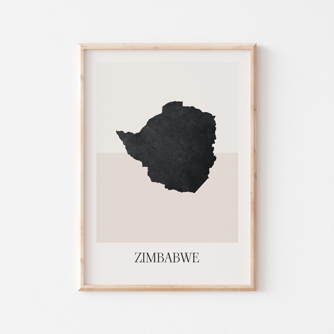 Zimbabwe Map Poster Print Minimalist Boho Wall Art Decor For Home Or Gift