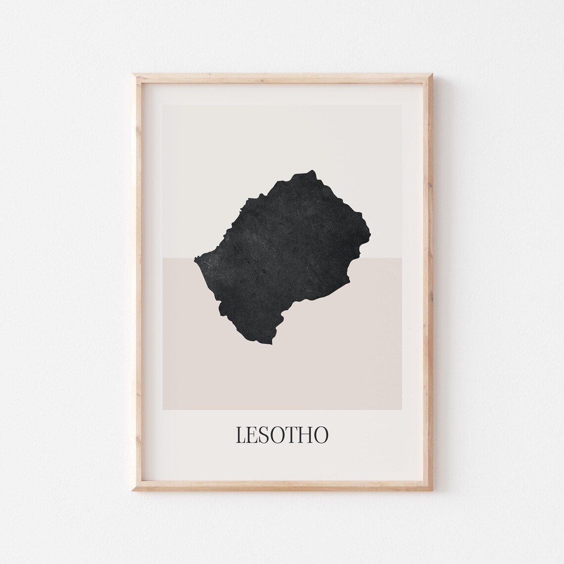 Lesotho Map Poster Print Minimalist Boho Wall Art Decor For Home Or Gift