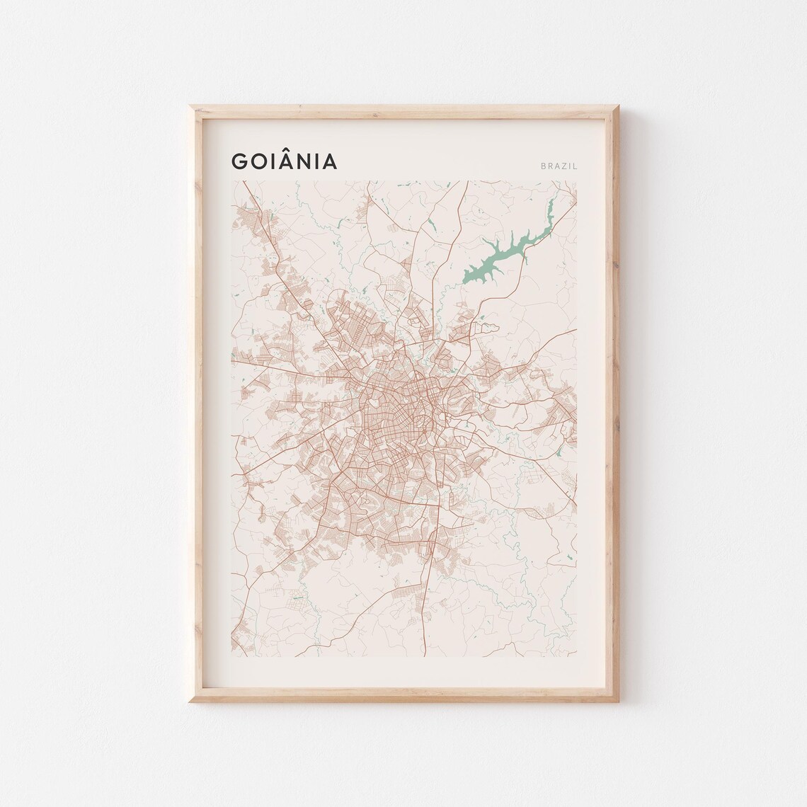 Goiania Map Poster Print Wall Art Brazil Travel Gift Minimalist