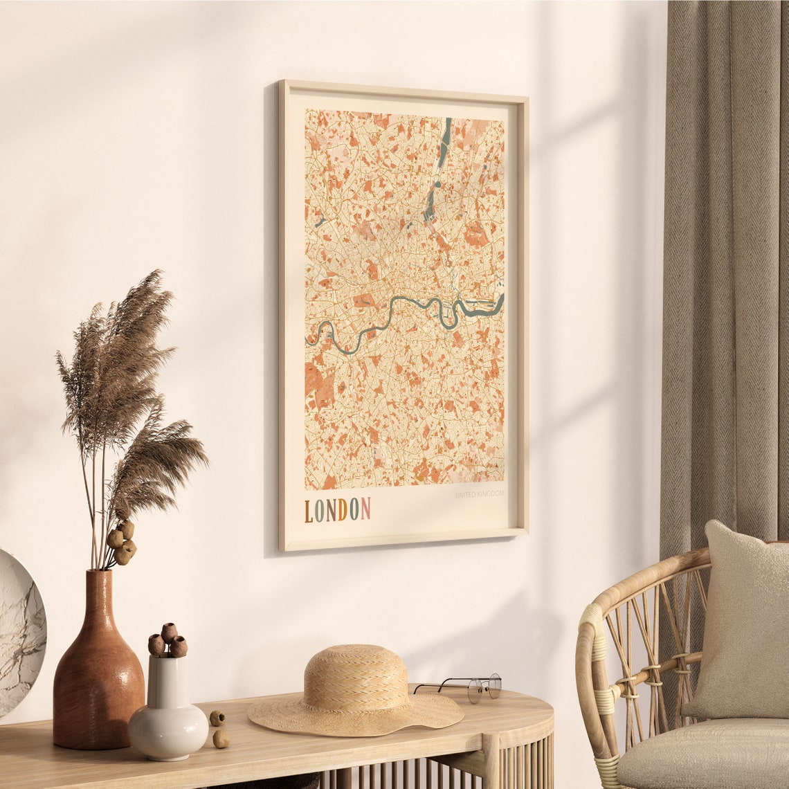 London Map Poster London Poster London Wall Art London City Map London Map Print London Travel London United Kingdom Boho Wall Art - Image 3