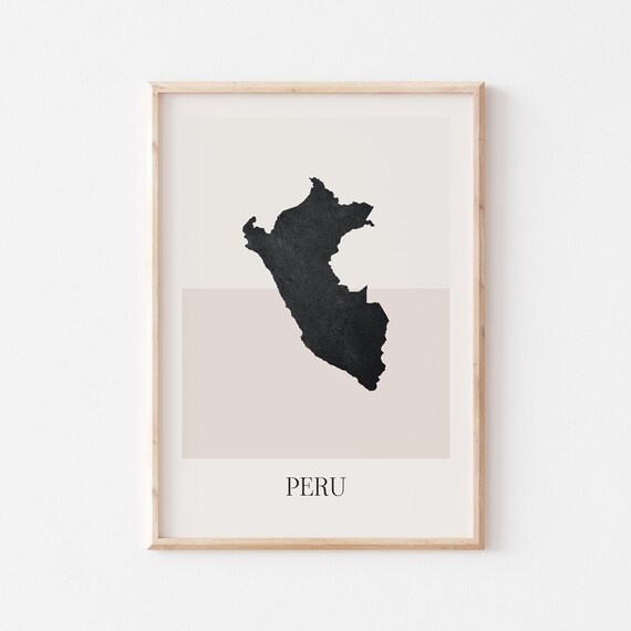Peru Map Poster Print Minimalist Boho Wall Art Decor For Home Or Gift