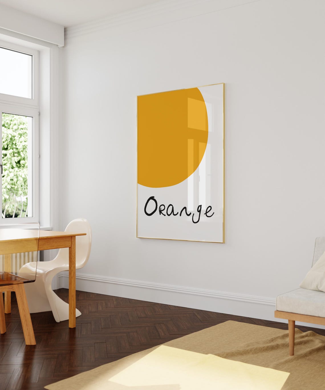 Orange Half Circle Bold Color Block Minimalist Word Poster Art - Image 2