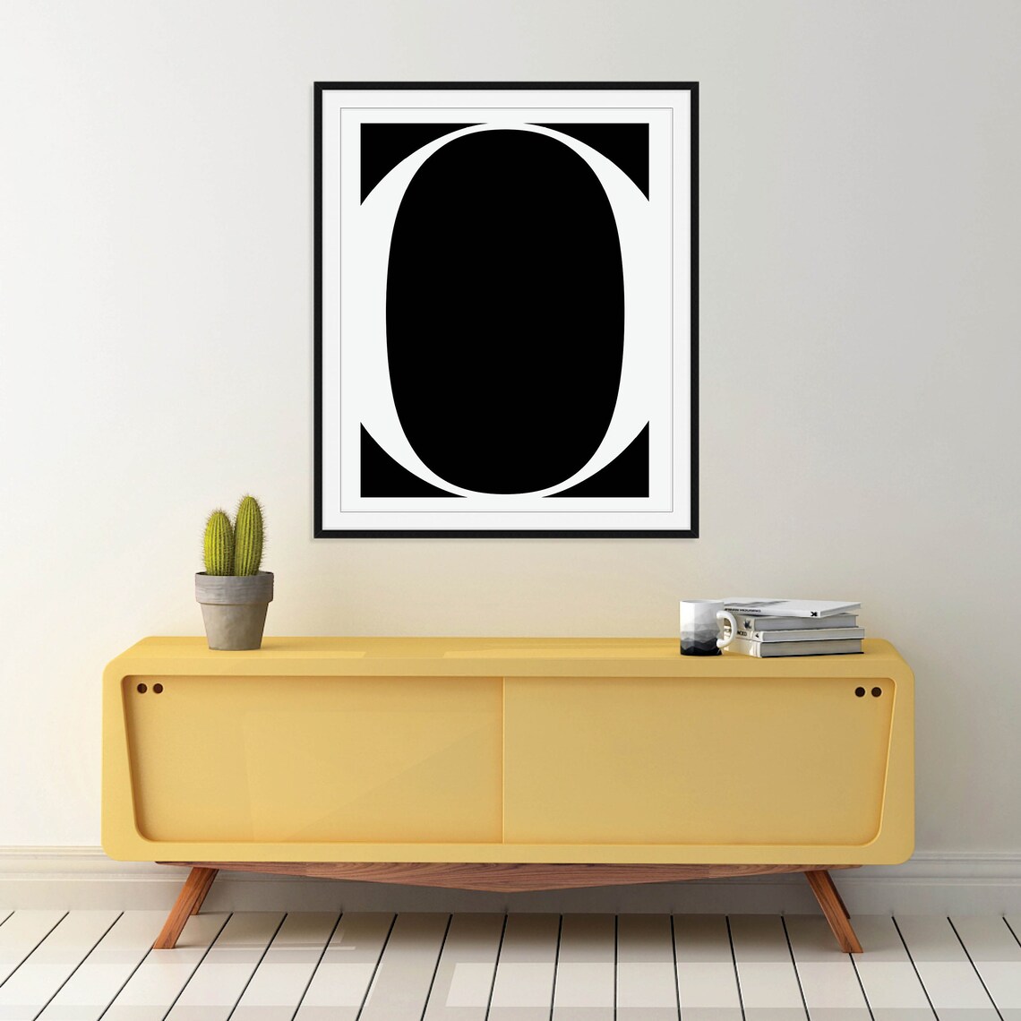 Black And White Initial Letter Art Bold Serif Typography Poster - Image 4
