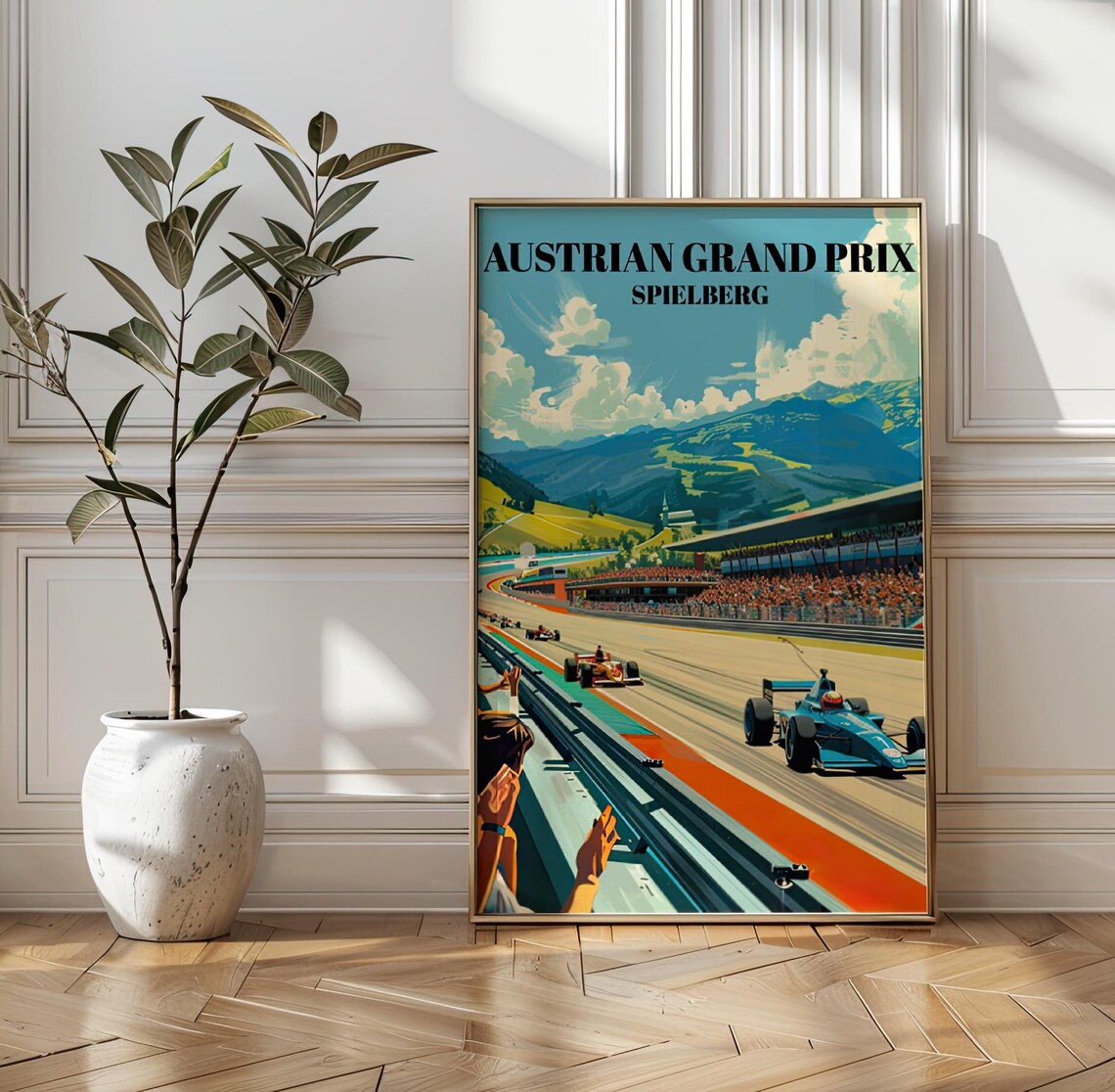 Austrian Grand Prix Poster Spielberg F1 Racing Circuit Map Art