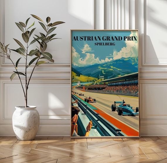 Austrian Grand Prix Poster Spielberg F1 Racing Circuit Map Art