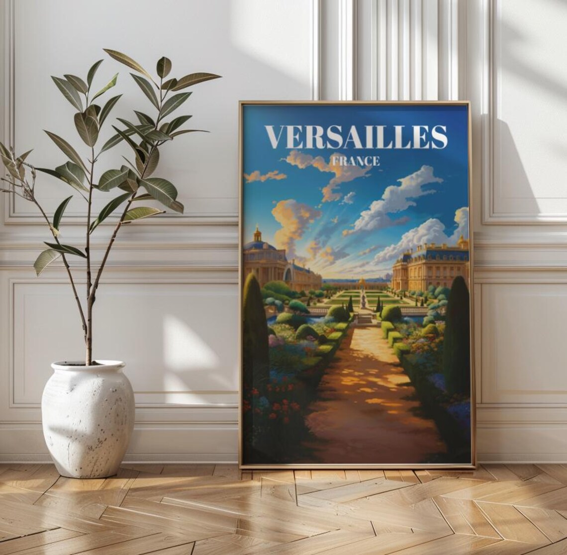 Versailles France Royal Palace Gardens Classic Vintage Travel Poster