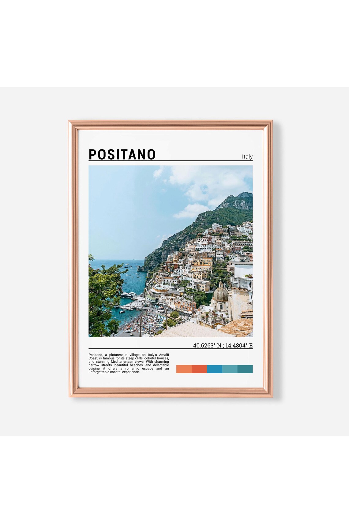 Positano Italy Amalfi Coast Colorful Cliffside Village Photo Poster
